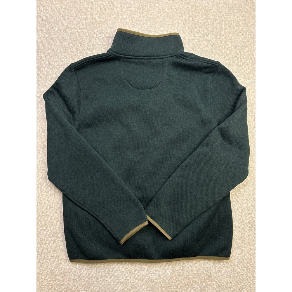 LL Bean Men Sweater Fleece Pullover Large Green Snap Neck 298050 Midweight L REG - Picture 8 of 8